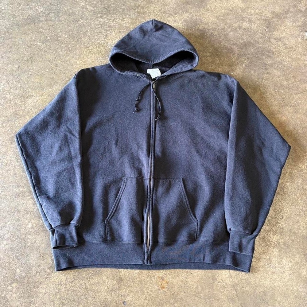 90s black blank zip up hoodie